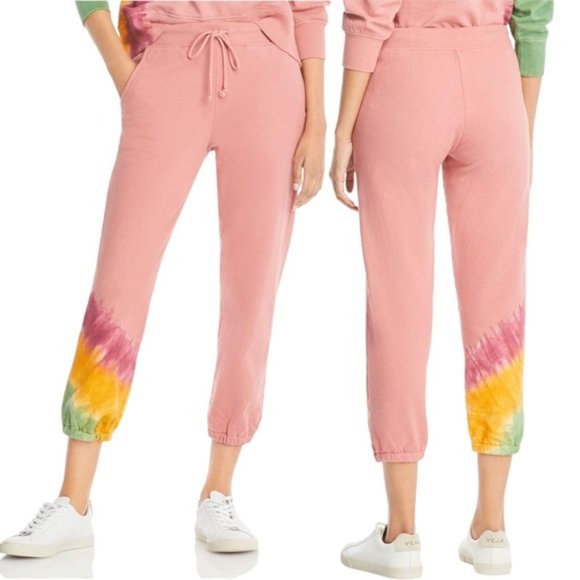 VELVET by Graham & Spencer Cotton Tie Dyed Jogger Sweatpants Auburn Red - NWT - Picture 1 of 4